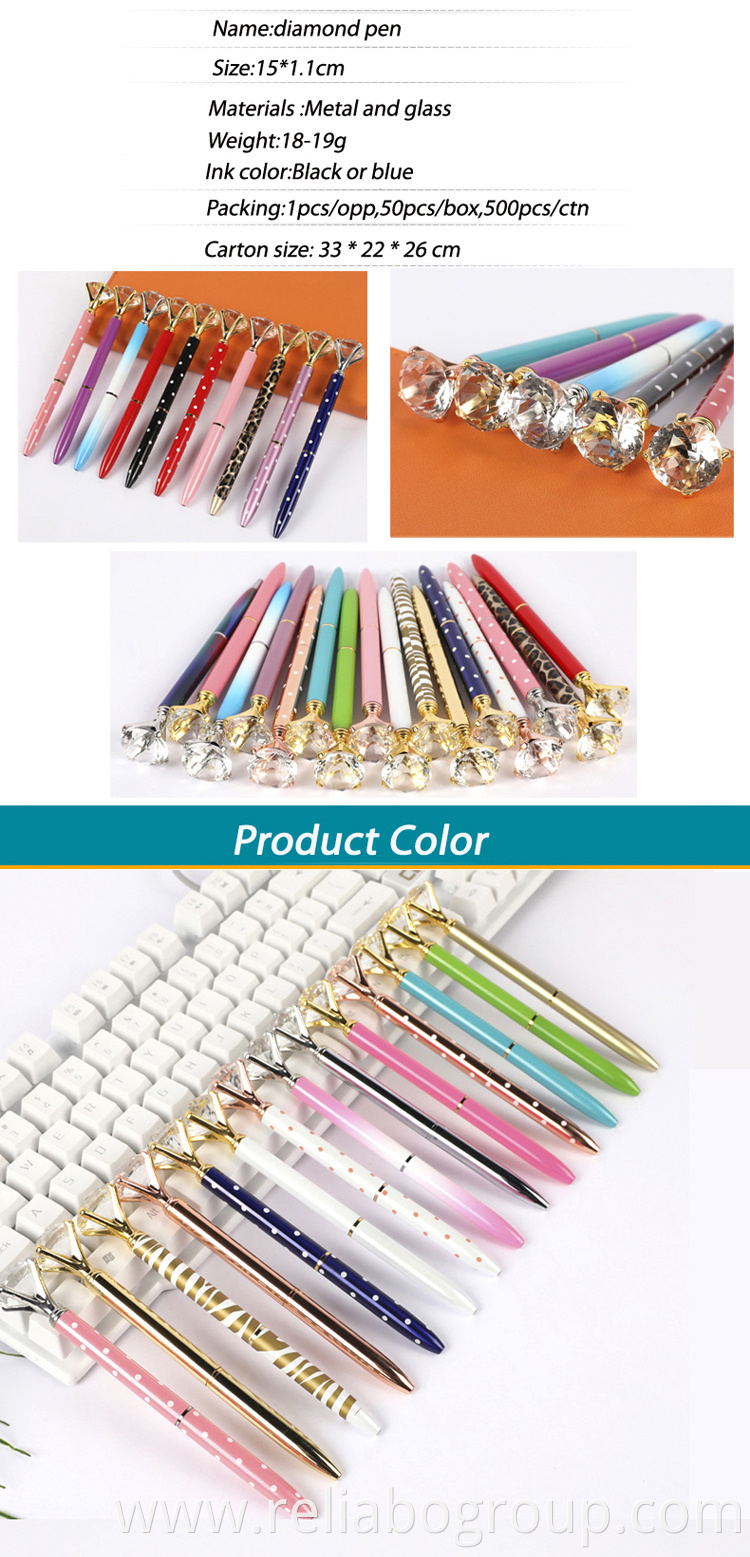 Crystal Ballpoint Pen Fashion Girl 19 Carat Large Diamond Ball Pen Material Escolar Bolis Escolares Kawaii Novelty